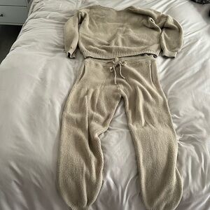 Boohoo cozy tan loungewear set